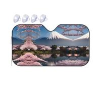 Mont Fuji au début du printemps. C'est un pare-soleil de pare-brise de voiture, qui ne prend pas trop de place et protège l'environnement à l'intérieur de la voiture.