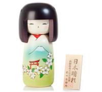 Mont Fuji au Printemps Authentique Poupée Kokeshi Japonaise