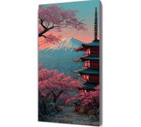 Mont Fuji Diamond Painting, Peinture Diamant Japon Diamond Painting Adulte, Bricolage 5D Cristal Strass Point de Croix Broderie Diamant Loisirs Créatifs Adultes pour Murale Décoration 30x60cm pz21-8h