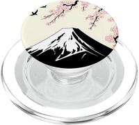 Mont Fuji Fleurs de Cerisier Oiseaux Art Asiatique Scénique Japon PopSockets PopGrip pour MagSafe