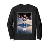 Mont Fuji Japon en Art Japonais Retro Vaporwave Esthétique Manche Longue