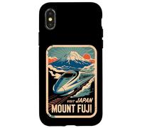 Mont Fuji Japon Shinkansen Bullet Train Rétro Vintage Coque pour iPhone X/XS
