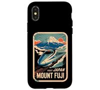 Mont Fuji Japon Shinkansen Bullet Train Rétro Vintage Coque pour iPhone X/XS