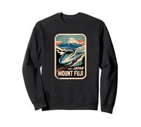 Mont Fuji Japon Shinkansen Bullet Train Rétro Vintage Sweatshirt