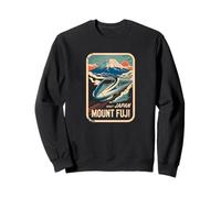 Mont Fuji Japon Shinkansen Bullet Train Rétro Vintage Sweatshirt