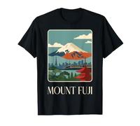 Mont Fuji Japon Shinkansen Vintage Rétro Voyage Design T-Shirt