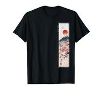 Mont Fuji Japonais en esthétique Sakura Fleur Soleil Levant T-Shirt Graphique avec Valeur