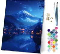 Mont Fuji Peinture Numero Adulte, Peinture par Numero Adulte Paysage, DIY Loisirs Créatifs Adultes, Paint by Numbers Kits avec Pinceaux et Peinture Acrylique, Décoration Maison 80x110cm 7-6107