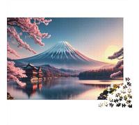 Mont Fuji Puzzle 1000 Pièces Cadeau Unique Fleur de Cerisier Jeu Éducatif Défi Jouet À De Qualité Supérieure Peinture Art pour Adultes Et Enfants 1000pcs (75x50cm)