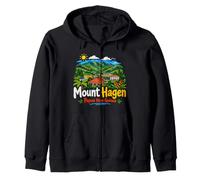 Mont-Hagen Papouasie-Nouvelle-Guinée dessiné à la Main Cadeau de Voyage Monument Sweat à Capuche