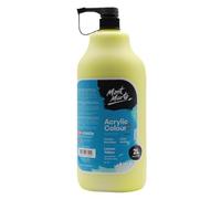 Mont Marte Discovery School Peinture acrylique - Jaune citron - 2 litres. Idéale pour les étudiants et les artistes. Excellent couvrant et séchage rapide. Capuchon à pompe inclus.