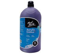 MONT MARTE Discovery School Peinture acrylique Violet 2 l Idéal pour les étudiants et les artistes Excellente couverture et séchage rapide Couvercle pompe inclus