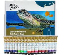 Mont Marte H2O Lot de 36 tubes de peinture à l'huile mixte à l'eau 18 ml mélangable avec une gamme de moyens, se lave facilement avec de l'eau.