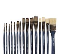 Mont Marte Lot de 15 pinceaux de Peinture de qualité supérieure dans Un étui en Rouleau avec Fermeture magnétique, Convient pour l’Aquarelle, l’Acrylique et la Peinture à l'huile