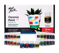 Mont Marte Lot de 26 peintures céramiques opaques pour porcelaine, idéales pour la peinture de tasses, vases, verres et bols