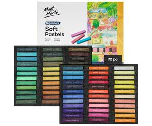 MONT MARTE Pastel Sec - 72 pièces - Kit Craies Pastel doux idéal pour la Peinture Colorée et Expressive - Texture Douce et Crayeuse