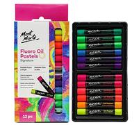 MONT MARTE Pastels à l'huile - 12 Pièces - Pastel Sec Doux Fluorescent - Couleurs intenses, haute Pigmentation - Idéal pour la Peinture et le Dessin