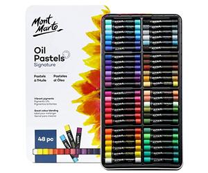 MONT MARTE Pastels à l'huile - 48 Pièces - Pastel Sec Doux pour l'Art - Couleurs intenses, haute Pigmentation - Idéal pour la Peinture et le Dessin