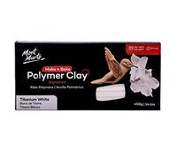 Mont Marte Pate Polymere Blanche - 400g Polymer Clay - Texture douce et régulière - Argile Polymère pour Poterie, Modelage et Bricolage