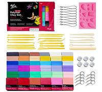 Mont Marte Pate Polymere Set - 75 pièces - Polymer Clay texture douce et régulière - Argile Polymère pour Poterie, Modelage et Bricolage