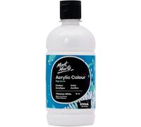 Mont Marte Peinture Acrylique Blanche-Blanc de titane (Titanium White), 16,9oz(500ml), fini semi-mate, convient pour la toile, le bois, le tissu, le cuir, le carton, le papier, le MDF et l'artisanat