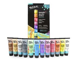 MONT MARTE Peinture Acrylique Metallique - 12 Pièces, Tubes de 36 ml - Couleurs Brillantes Résistantes à la lumière et d'une Grande Opacité