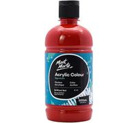 Mont Marte Peinture Acrylique-Rouge Brillant, 16,9oz(500ml), fini semi-mate, convient pour la toile, le bois, le tissu, le cuir, le carton, le papier, le MDF et l'artisanat