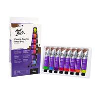 MONT MARTE Peinture Acryliques - Fluorescente - 8 pièces, tubes 18 ml - Idéal pour la peinture acrylique - Couleurs brillantes et résistantes à la lumière avec une grande opacité