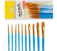 Mont Marte Pinceaux Peinture - 10 Pcs - Ensemble De Pinceaux Id¿¿Al Pour La Peinture ¿¿ L'huile, Peinture Acrylique, Gouache