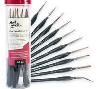 Mont Marte Pinceaux Peinture Detail - 10 Pinceau Fin - Pinceaux De Détails Idéaux Pour La Peinture Acrylique, Aquarelle, Peinture À L'huile