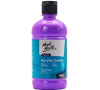 Mont Marte Signature Lot de 6 flacons de peinture acrylique violet fluo de 500 ml, finition semi-mate, convient pour toile, bois, tissu, cuir, carton, papier, MDF et travaux manuels