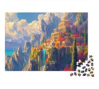 Mont Olympe Puzzle 1000 Pièces Adultes mythologie Grecque Jeu D'adresse pour Toute La Famille Puzzle Impossible Cadeau Unique Collection d'art Idée Cadeau Aide La Relaxation 1000pcs (75x50cm)