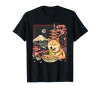 Mont Ramen pour chien Fuji Sakura Arbre Art Tour pagode T-Shirt