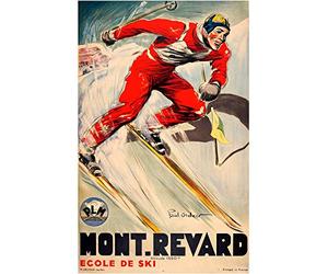 Mont revard Ski Reproduction Affiche Poster - Format Size 50X70 cm Papier 300 GR-Vente du fichier numérique HD Possible Nous Consulter (Boutique : affichevintage.FR)