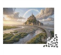 Mont Saint-Michel FrancePuzzle DIY 1000 Pièces Complet pour Adolescents 12+ Amélioration De La Mémoire Renforcement Familial 70x50cm/1000pcs