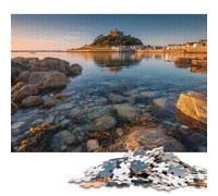 Mont Saint-Michel Puzzles en Bois pour Adultes 1000 Pièces DécoRation Intérieure Family Games Cadeaux d'anniversaire pour Jeux Éducatifs Relaxation Et Sagesse 1000pcs (75x50cm)