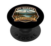 Mont Shasta California Mountain Souvenir Souvenir Randonneur PopSockets PopGrip Adhésif