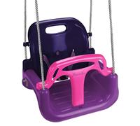 Montafox Balançoire pour Enfants bébés 3 en 1 réglable évolutive Balançoire pour Enfants avec Dossier Ceinture de sécurité, Couleur:Lilas