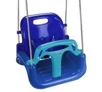 Montafox Balançoire pour Enfants bébés 3 en 1 réglable évolutive Balançoire pour Enfants avec Dossier Ceinture de sécurité, Couleur:Bleu