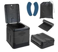Montafox Toilette Portable Camping Max 150 kg Toilettes Mobiles WC Toilettes Pliables Sèches Séparées 12 Sachets Stables - Couleur:Gris/Noir