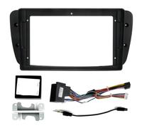 Montage Autoradio Cadre Façade Cadre D'autoradio Fascia 9 Pouces, Lecteur Android, Kit Tableau Bord, Adaptateur, Couvercle Panneau Stéréo Lunette GPS pour Seat Ibiza 6j 2 Din
