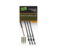 Fox Edges Naturals Copper-Core Leaders x3-3 Bas de ligne avec clip de plomb pour pêche à la carpe