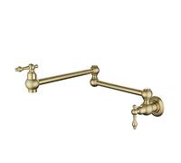 MONTAGE MONT MONTER SOLAIRE POT DE CHANGER TAP DOUBLE-JOINTE SWINGING CUISINE ROBURE FAUTE MODES COULEURS, économe en eau(Brushed Gold)