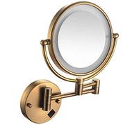 Montage mural miroir de maquillage 8 pouces 1X / 5X Bouton tactile réglable loupe lumière à 360 ° pivotant extensible Miroir pour salle de bain Miroir à deux faces du visage,Usb