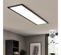 Briloner - Plafonnier LED, Luminaire Plafonnier à gradation, Lampe Led, contrôle de la température de couleur, télécommande incluse, 24 watts, 2 200 lumens, Blanc-Noir, 1000x250x60mm (Lxlxh)
