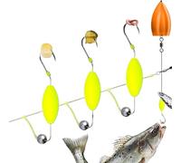 Montage pour Silure 3 Hameçons Reversibles | Montages Fond pour Pêche en Mer Haute Basse,Leurres Appâts pour Rivière Kayak Lac Bass Eau Douce et Salée Pêche Maritime