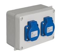 Montage spécial 816 + 2 prises schuko 2P + TT 16A SOLERA 816-5