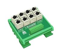 Montage sur Rail DIN 8XRJ45 femelle à vis, Module de bloc terminal RJ45 8P8C Jack, carte de dérivation à 8 voies