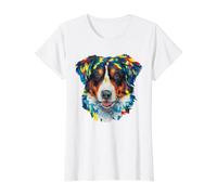 Montagne Bernoise Géométrique Pop Art Gros Plan Portrait Visage T-Shirt Graphique avec Valeur