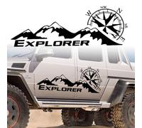 Montagne Boussole Autocollant Pour Capot de Voiture,Auto Autocollant Graphique Vinyle Decal Décoration Automatique Autocollant Pour Coffre de Porte Latérale Carrosserie de Véhicule VR Tout-terrain SUV